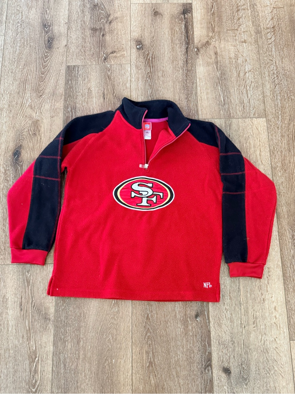 NFL Red and Black San Francisco 49ers Quarter-Zip Fleece Pullover